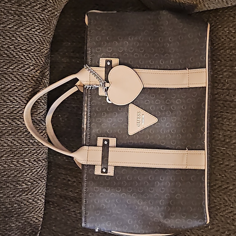 Brown and Tan Guess Bag